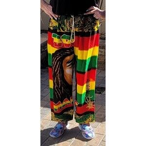 Cuffed Rasta Harem Jogger Baggy Unisex Gypsy Bob Marley Hippie Festival Groovy